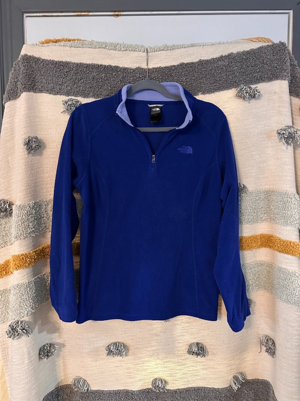 The North Face TKA 100 Glacier Quarter Zip Fleece Cobalt Blue - M